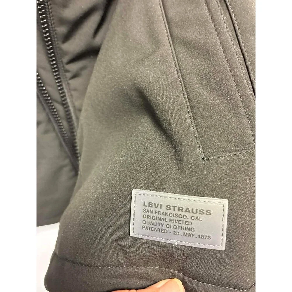 Levis Jacket‎ Mens S BLACK Hooded Sherpa Lined Water Resistant Outdoor Coat
